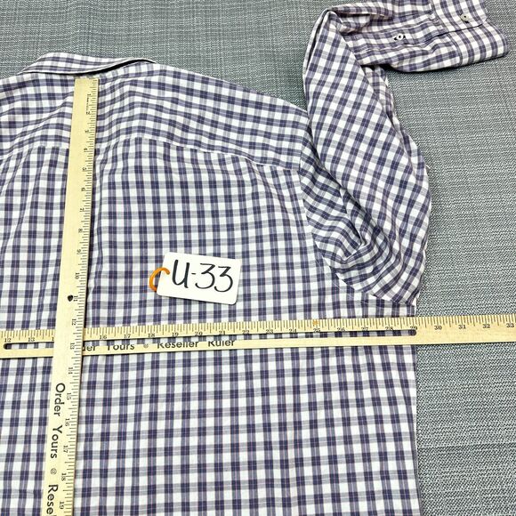 UNTUCKit Shirt Mens‎ XXXL Tall Classic Fit Button up Marc Plaid Blue Casual - Picture 8 of 10
